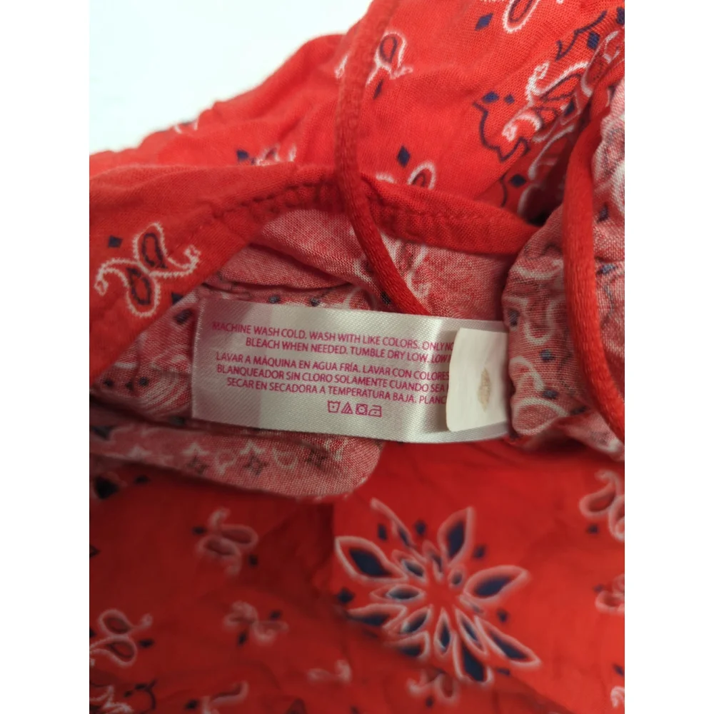 Women's No Boundaries Tank Top XL/XG Red Bandana Print